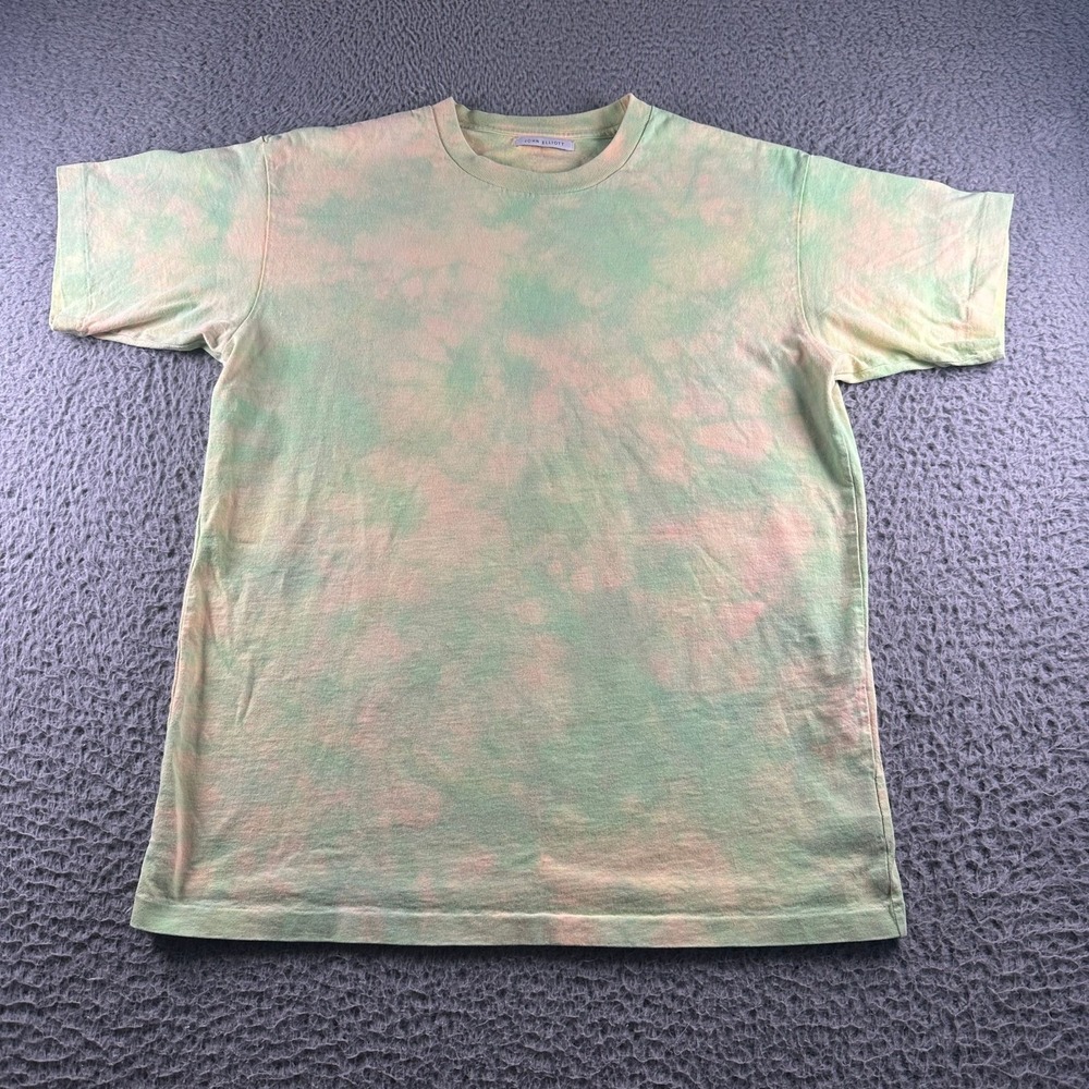 John Elliott T-Shirt Mens 1 Pastel Tie Dye Green 100% Cotton‎ Crew Made In Japan
